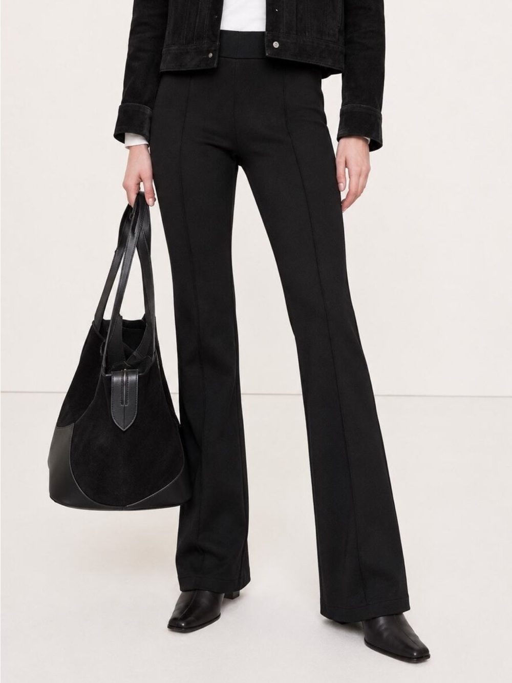 NEW Banana Republic Black Bootcut Flare Everywhere Ponte Pant Large 853095 📀7️⃣